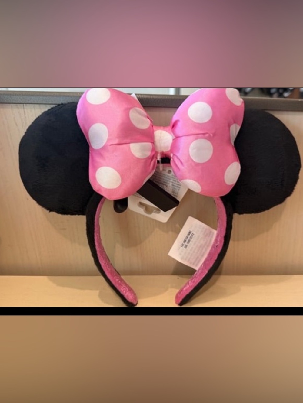 Disney Pink Polka Dot Minnie Bow Headband